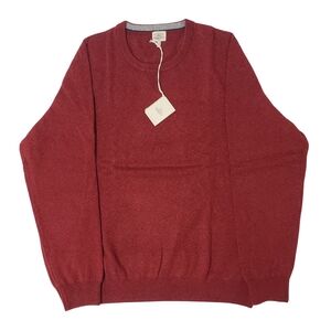 Faherty Jackson Sweater Crewneck Men XXL Red Fern Heather Organic Cotton Blend